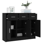 vidaXL Buffet noir 91x28x75 cm bois d'ingénierie
