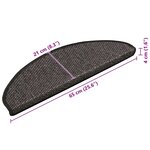 vidaXL Tapis d'escalier autocollants 15 Pièces 65x21x4 cm Anthracite
