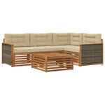 vidaXL Ensemble de canapés d'extérieur 5 Pièces Naturel et Beige