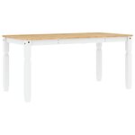 vidaXL Table à manger Corona blanc 160x80x75 cm bois massif de pin
