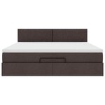 vidaXL Lit ottoman avec matelas et LED Marron foncé 180x200 cm tissu