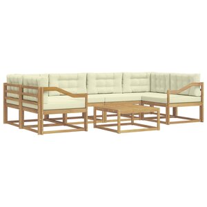 vidaXL Ensemble de canapés d'extérieur 5 Pièces Blanc et crème