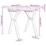 vidaXL Table à manger cadre en Y 80x80x75 5cm bois de pin massif fonte