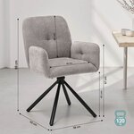 Chaise salle à manger bouclé beige style oeuf