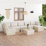 vidaXL Salon de jardin palette 8 Pièces avec coussins bois d'épicéa