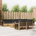 vidaXL Ensemble de canapés d'extérieur 9 Pièces Blanc et anthracite