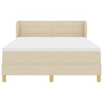 Lit à ressorts vidaXL avec matelas Crème 160x200 cm en tissu