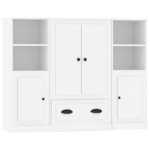 vidaXL Buffets 3 Pièces blanc bois d'ingénierie