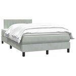 vidaXL Sommier à lattes de lit et matelas gris clair 120x220cm velours