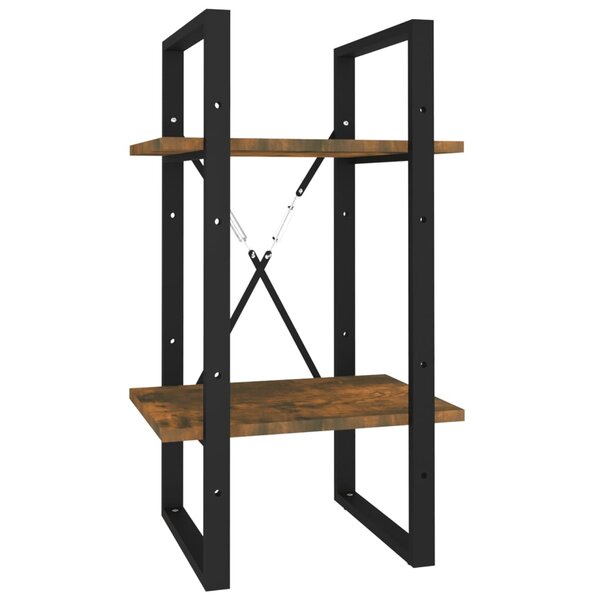vidaXL Bibliothèque 2 niveaux Chêne fumé 40x30x70 cm Bois d'ingénierie