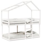 vidaXL Lit superposé avec toit blanc 80x200 cm bois massif de pin