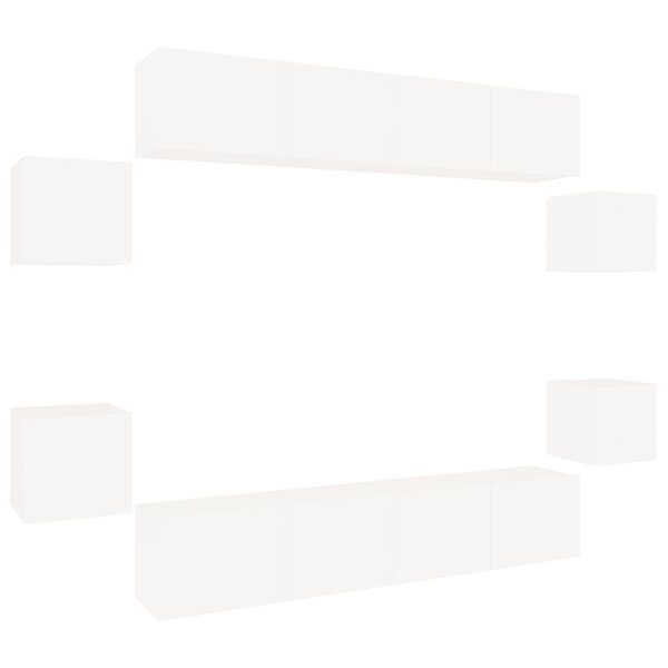 vidaXL Ensemble de meubles TV 8 Pièces Blanc Bois d'ingénierie