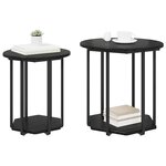 vidaXL Ensemble de tables d'appoint 2 Pièces Chêne noir 50 x 50 x 50.5 cm