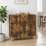 vidaXL Buffet Chêne fumé 89 x 34 5 x 80 cm Bois d'ingénierie