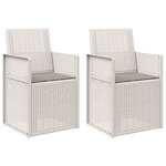 vidaXL Chaises de jardin salle à manger 2 pc Blanc et gris clair PP