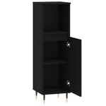 vidaXL Armoire de salle de bain noir 30x30x100 cm bois d'ingénierie