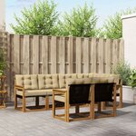 vidaXL Ensemble de canapés d'extérieur 7 Pièces Naturel et Beige