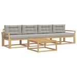 vidaXL Ensemble de canapés d'extérieur 4 pc Blanc et gris clair