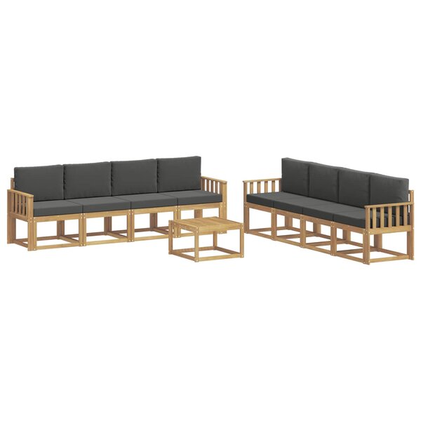 vidaXL Ensemble de canapés d'extérieur 9 Pièces Blanc et anthracite