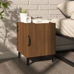 vidaXL Tables de chevet 2 Pièces Chêne marron Bois d'ingénierie