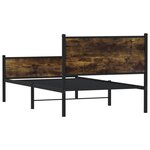 vidaXL Cadre de lit en métal sans matelas chêne fumé 100x200 cm
