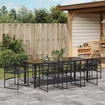 vidaXL Ensemble de salle à manger de jardin 9 pièces en rattan synthétique noir