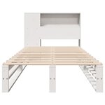vidaXL Lit bibliothèque sans matelas blanc 90x190 cm bois massif