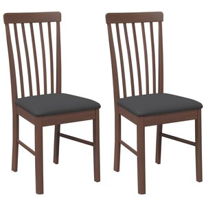 vidaXL Chaises à manger coussins 2 Pièces marron bois massif caoutchouc