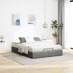 vidaXL Cadre de lit ottoman sans matelas gris foncé 140x200 cm tissu