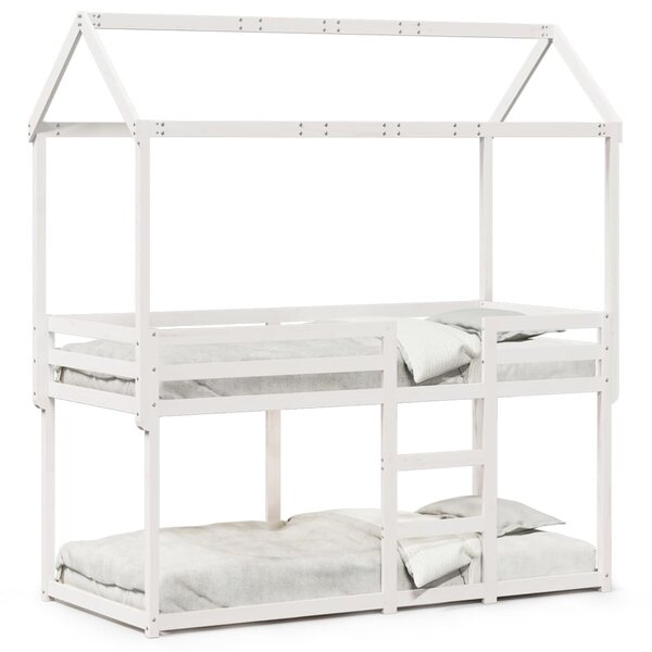 vidaXL Lit superposé sans matelas blanc 90x200 cm bois de pin massif
