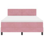 Lit à sommier tapissier avec matelas rose 160x200 cm en velours