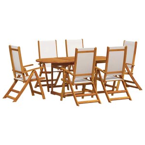 vidaXL Ensemble à Manger de jardin 7Pièces bois d'acacia solide textilène