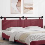 vidaXL Tête de lit suspendue Avec lumière LED Bordeaux Tissu