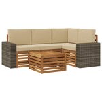 vidaXL Ensemble de canapés d'extérieur 5 pc Naturel et Beige Polyester