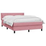 vidaXL Sommier à lattes de lit avec matelas rose 160x210 cm velours