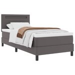 vidaXL Lit à ressorts avec matelas Gris 90 x 190 cm Simili cuir