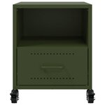 vidaXL Table de chevet vert olive 36x39x43 5 cm acier