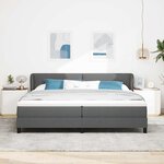 Lit Box Spring vidaXL avec Matelas Gris Foncé 200x200 cm Tissu