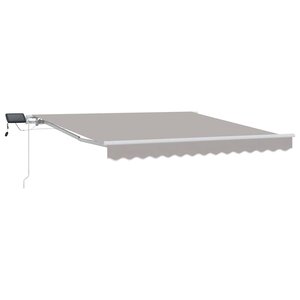 vidaXL Auvent Rétractable avec Gris clair 300 x 250 cm tissu
