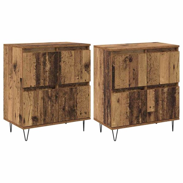 vidaXL Buffets 2 Pièces Bois ancien 120 x 35 x 70 cm Bois d'ingénierie
