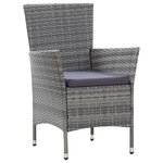 vidaXL Ensemble à manger d'extérieur 9Pièces coussins Résine tressée Gris