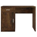 vidaXL Bureau avec tiroir et armoire Chêne fumé 100x40x73 cm