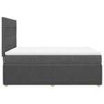 vidaXL Sommier à lattes de lit avec matelas Gris foncé 160x200cm Tissu