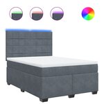 vidaXL Sommier à lattes de lit et matelas Gris foncé 160x200cm Velours