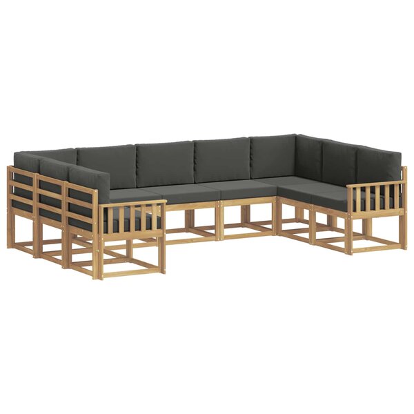 vidaXL Ensemble de canapés d'extérieur 9 Pièces Blanc et anthracite