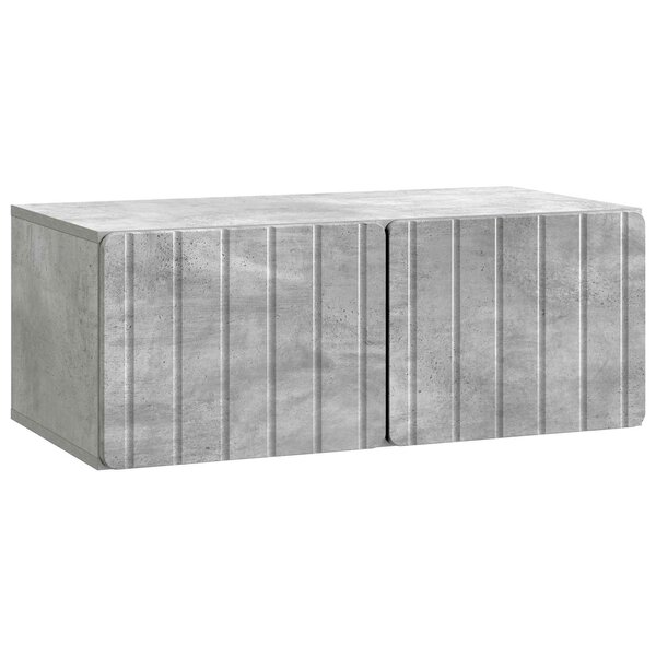 vidaXL Meuble TV mural 78 5 x 41 x 30 cm Gris béton Bois d'ingénierie
