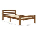 vidaXL Cadre de lit Marron miel Bois de pin massif 90x200 cm