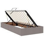 vidaXL Lit de rangement LED avec matelas Taupe 90 x 190 cm Tissu