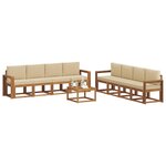 vidaXL Ensemble de canapés d'extérieur 9 Pièces Naturel et Beige