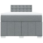 vidaXL Sommier à lattes de lit et matelas gris clair 120x190 cm tissu